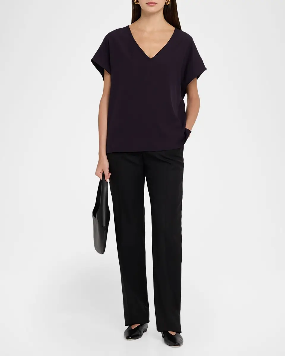 Emporio Armani V-Neck Cady Top | Thumbnail 2 Emporio Armani V-Neck Cady Top | Thumbnail 2