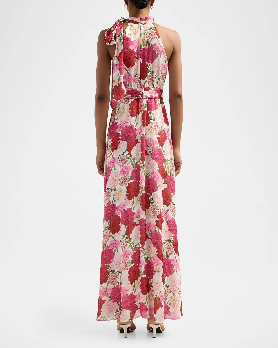 SACHIN & BABI Diana Floral Crinkle Georgette Tieneck Gown | Thumbnail 3 SACHIN & BABI Diana Floral Crinkle Georgette Tieneck Gown | Thumbnail 3