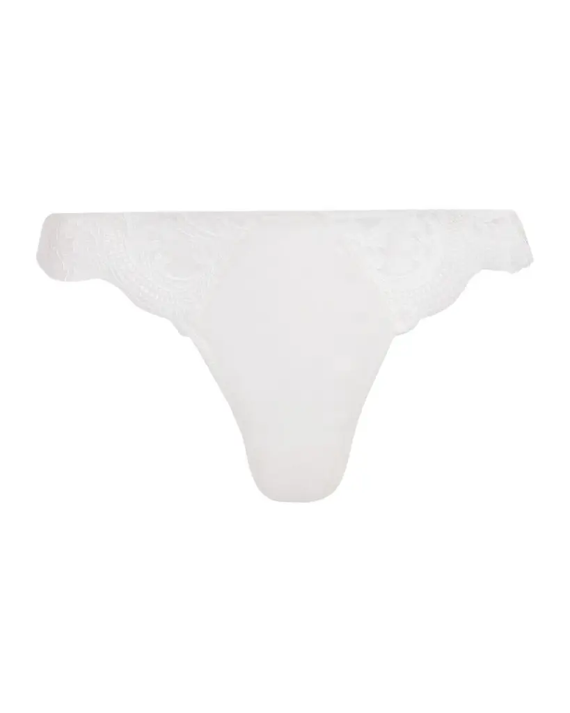Kiki de Montparnasse Voltaire Silk & Lace Thong | Image 1 Kiki de Montparnasse Voltaire Silk & Lace Thong | Image 1