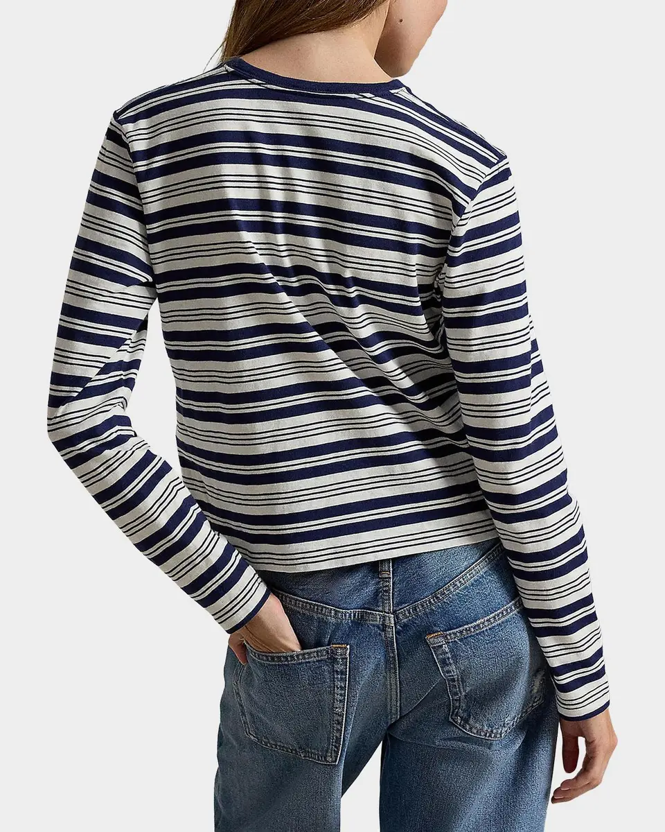 Polo Ralph Lauren Logo Striped Jersey Long-Sleeve T-Shirt | Thumbnail 3