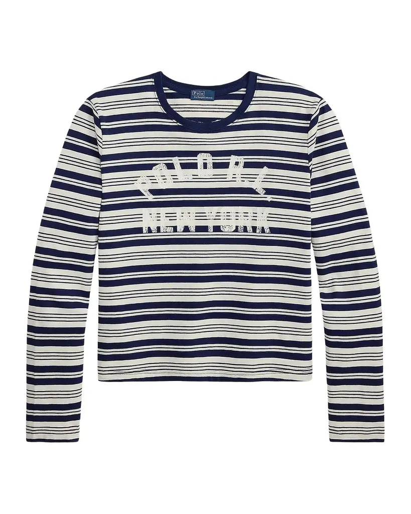 Logo Striped Jersey Long-Sleeve T-Shirt