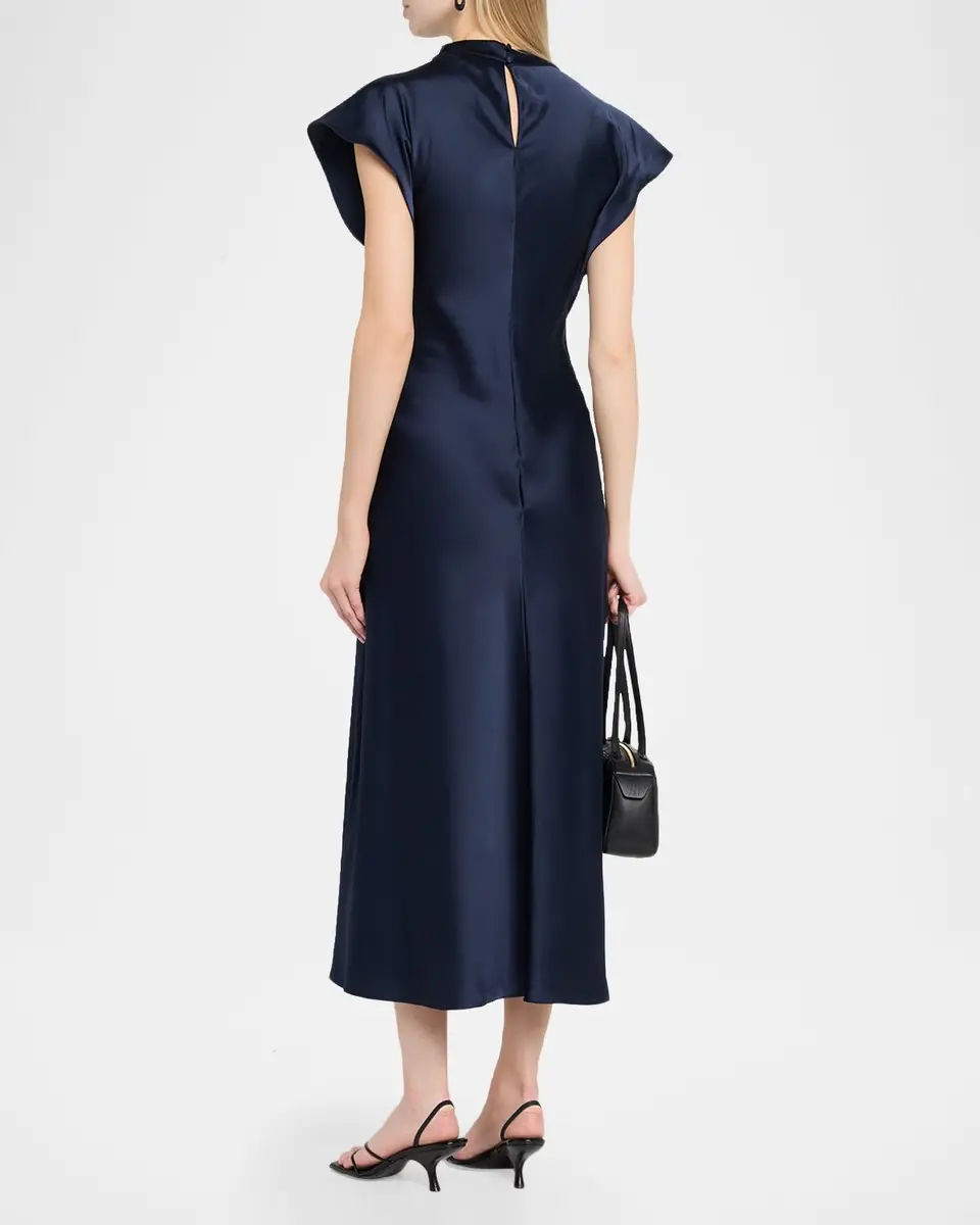 TANYA TAYLOR Adrien Satin Midi Dress | Thumbnail 3 TANYA TAYLOR Adrien Satin Midi Dress | Thumbnail 3