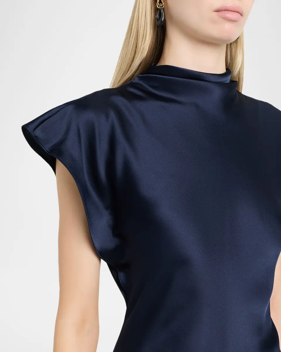 TANYA TAYLOR Adrien Satin Midi Dress | Thumbnail 5 TANYA TAYLOR Adrien Satin Midi Dress | Thumbnail 5