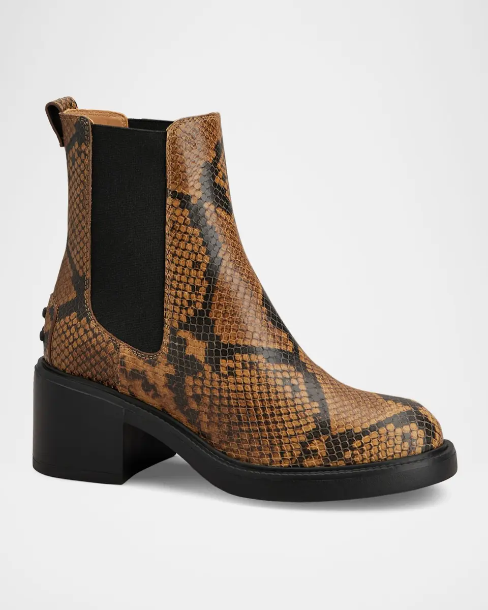 Tod's 60mm Snake-Printed Leather Chelsea Boots | Thumbnail 2 Tod's 60mm Snake-Printed Leather Chelsea Boots | Thumbnail 2
