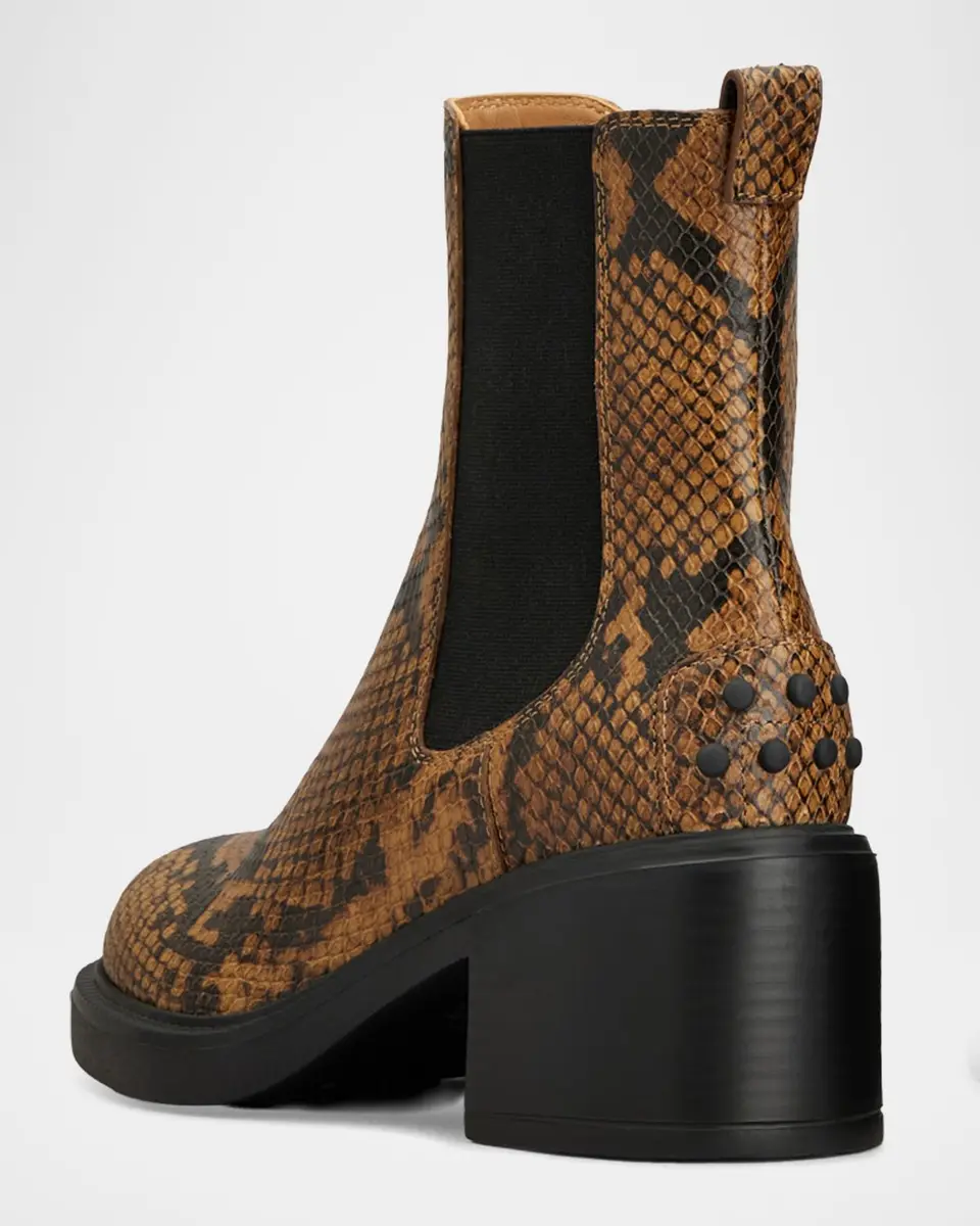 Tod's 60mm Snake-Printed Leather Chelsea Boots | Thumbnail 3 Tod's 60mm Snake-Printed Leather Chelsea Boots | Thumbnail 3