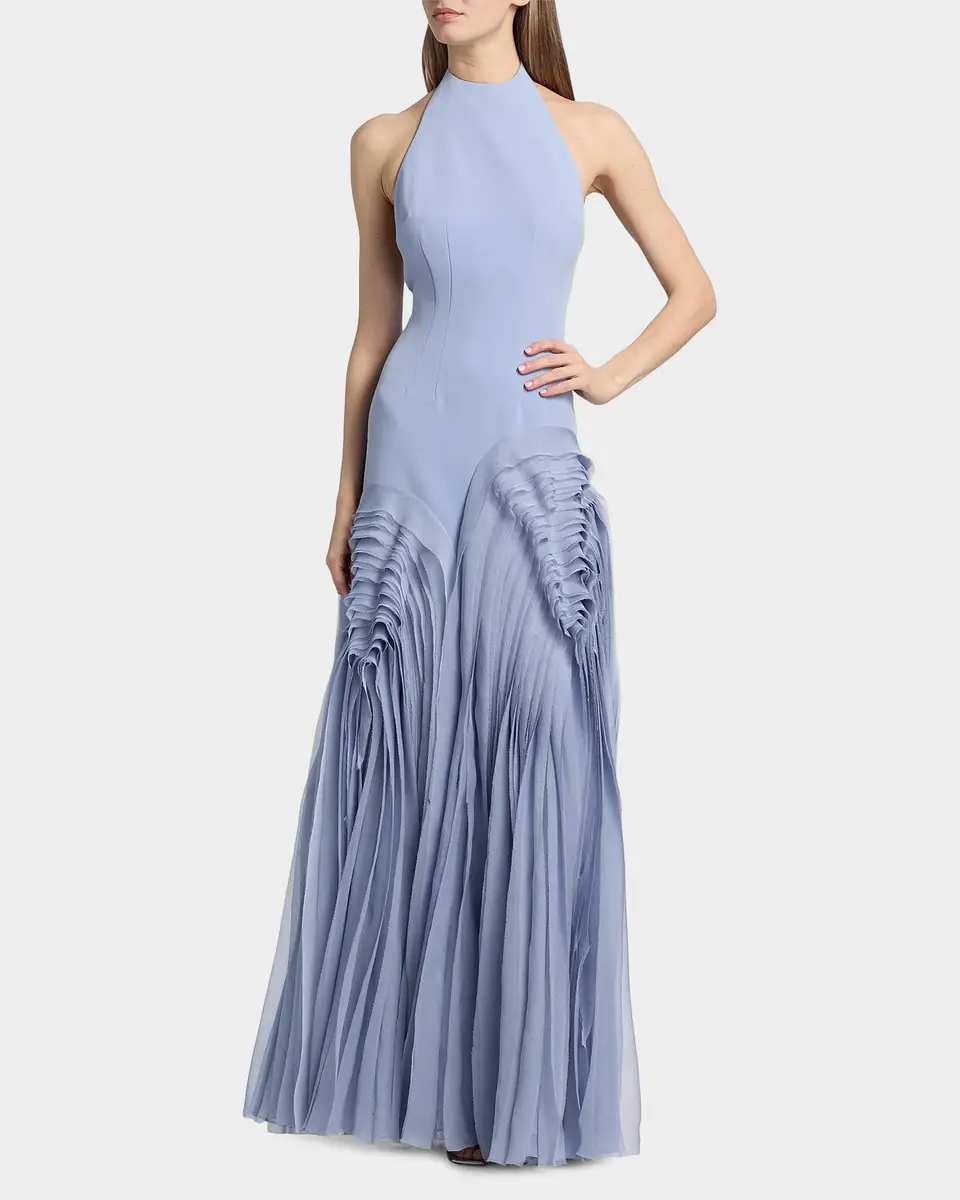 Amur Elani Pleated Halterneck Gown | Thumbnail 2 Amur Elani Pleated Halterneck Gown | Thumbnail 2