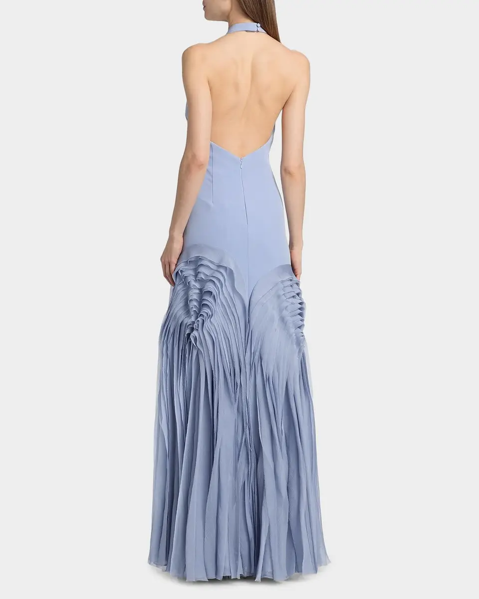 Amur Elani Pleated Halterneck Gown | Thumbnail 3 Amur Elani Pleated Halterneck Gown | Thumbnail 3