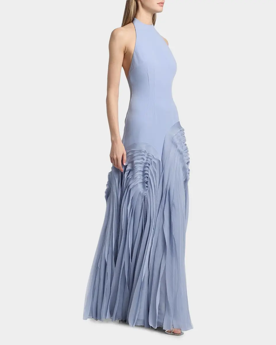 Amur Elani Pleated Halterneck Gown | Thumbnail 4 Amur Elani Pleated Halterneck Gown | Thumbnail 4