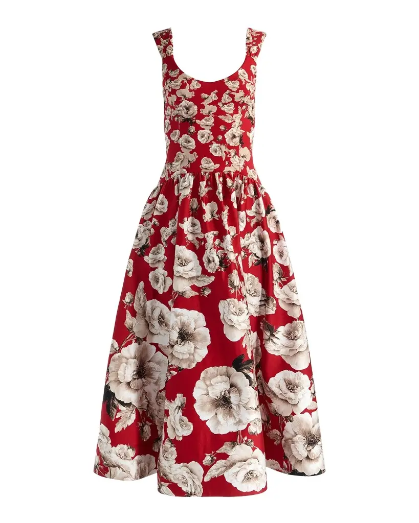 Oriana Floral Drop-Waist Maxi Dress Oriana Floral Drop-Waist Maxi Dress