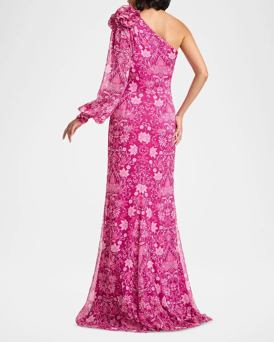 Tadashi Shoji One-Shoulder Draped Floral Gown | Thumbnail 3 Tadashi Shoji One-Shoulder Draped Floral Gown | Thumbnail 3