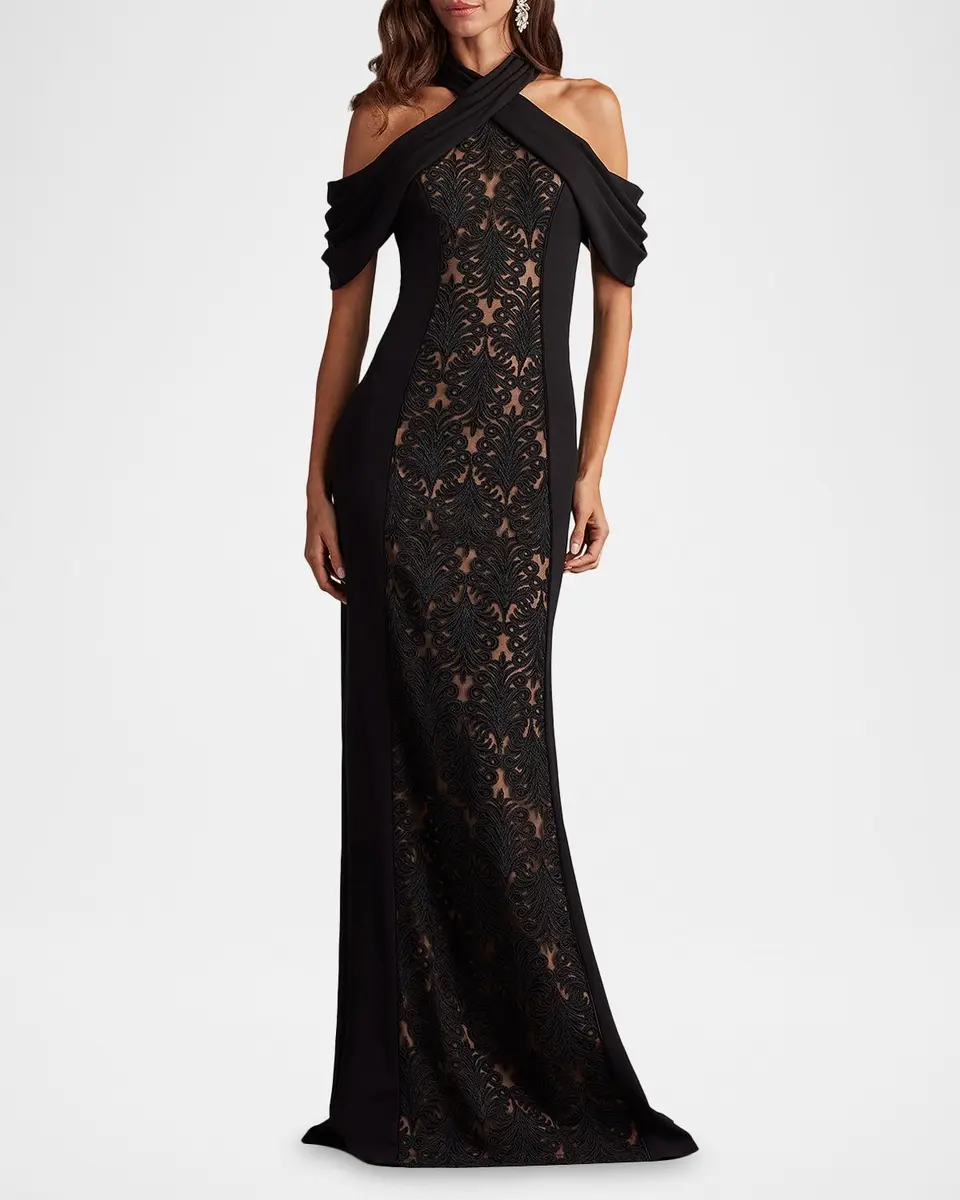 Tadashi Shoji Cold-Shoulder Corded Lace Gown | Thumbnail 2 Tadashi Shoji Cold-Shoulder Corded Lace Gown | Thumbnail 2