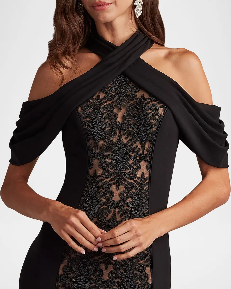 Tadashi Shoji Cold-Shoulder Corded Lace Gown | Thumbnail 4 Tadashi Shoji Cold-Shoulder Corded Lace Gown | Thumbnail 4