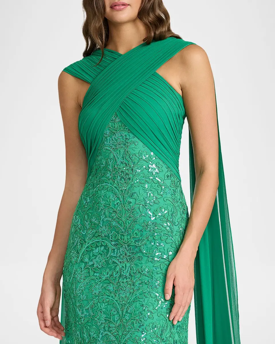 Tadashi Shoji Albioin Sequined Crisscross Sash Gown | Thumbnail 4 Tadashi Shoji Albioin Sequined Crisscross Sash Gown | Thumbnail 4