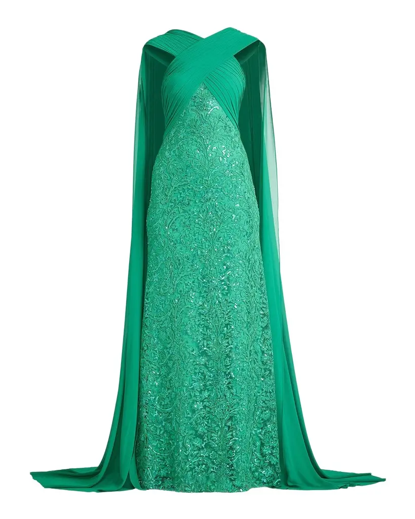 Tadashi Shoji Albioin Sequined Crisscross Sash Gown | Image 1 Tadashi Shoji Albioin Sequined Crisscross Sash Gown | Image 1