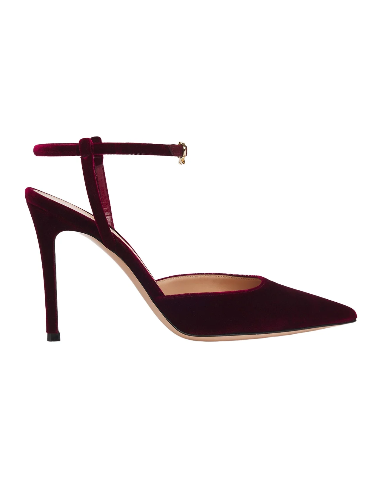 95mm Velvet Ankle-Strap Pumps