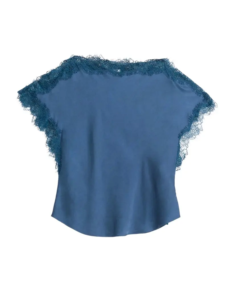 Luna Lace-Trim Satin Top Luna Lace-Trim Satin Top