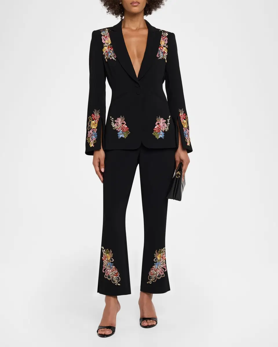 Cinq à Sept Floral Border Cropped Trousers | Thumbnail 2