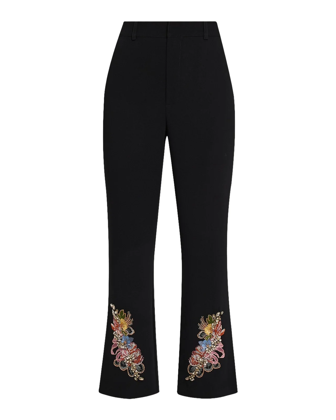 Floral Border Cropped Trousers