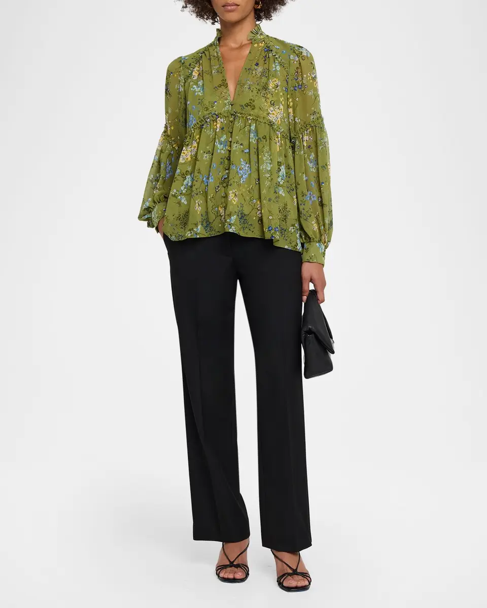 Cinq à Sept Windswept Floral Blouse | Thumbnail 2 Cinq à Sept Windswept Floral Blouse | Thumbnail 2