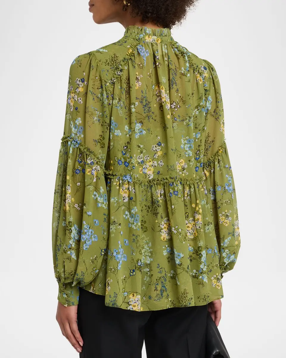 Cinq à Sept Windswept Floral Blouse | Thumbnail 3 Cinq à Sept Windswept Floral Blouse | Thumbnail 3