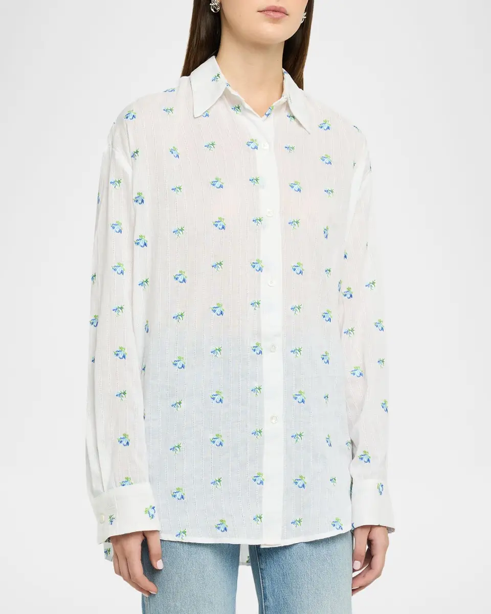 Cissa Floral Oversized Button-Front Shirt | Thumbnail 4