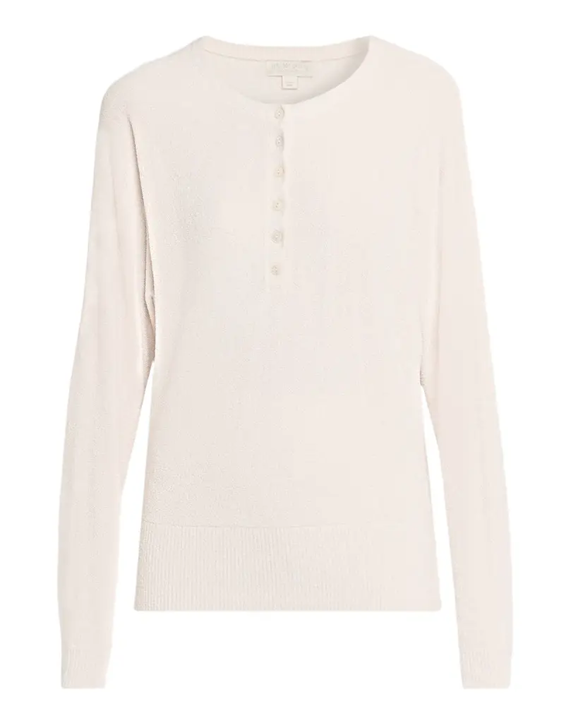 Barefoot Dreams CozyChic Ultra Lite Scalloped Henley Pullover | Image 1 Barefoot Dreams CozyChic Ultra Lite Scalloped Henley Pullover | Image 1