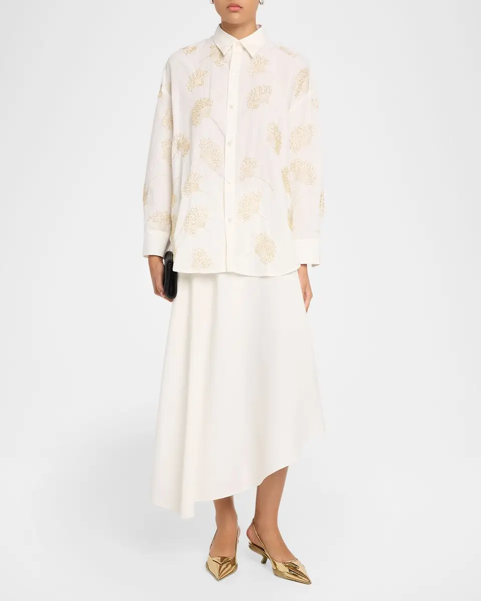 Cissa Beaded Botanical Oversized Shirt | Thumbnail 2 Cissa Beaded Botanical Oversized Shirt | Thumbnail 2