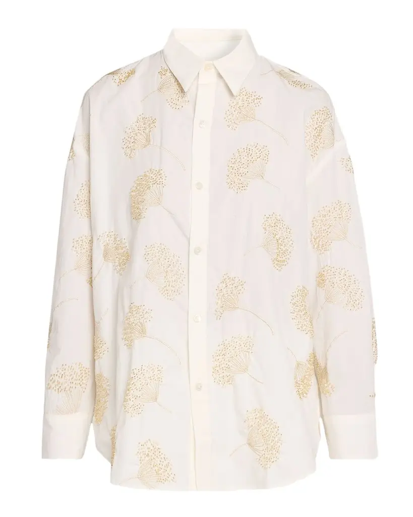 CISSA Beaded Botanical Oversized Shirt | Image 1 CISSA Beaded Botanical Oversized Shirt | Image 1