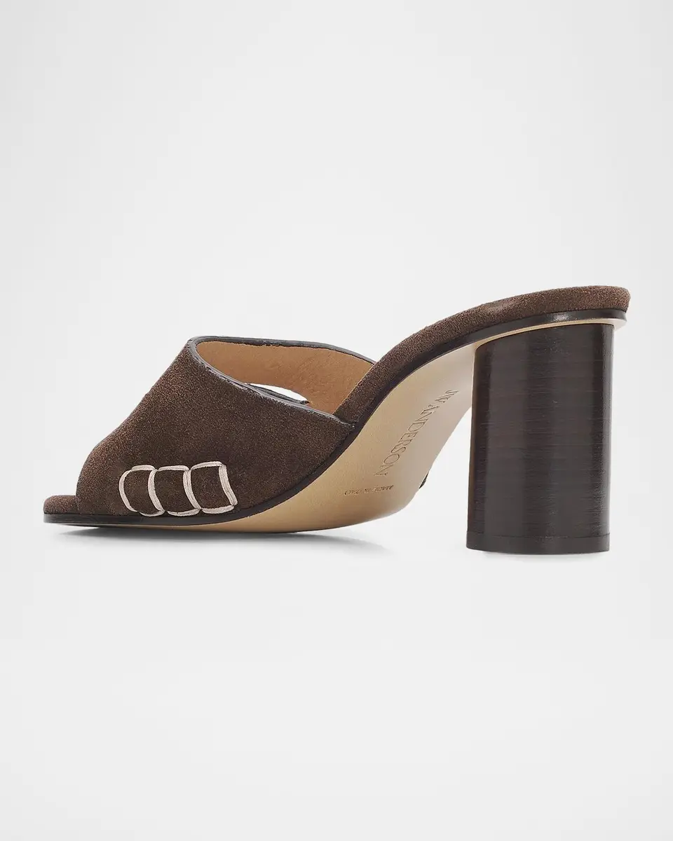 JW Anderson 75MM Suede Cylindrical-Heel Sandals | Thumbnail 2