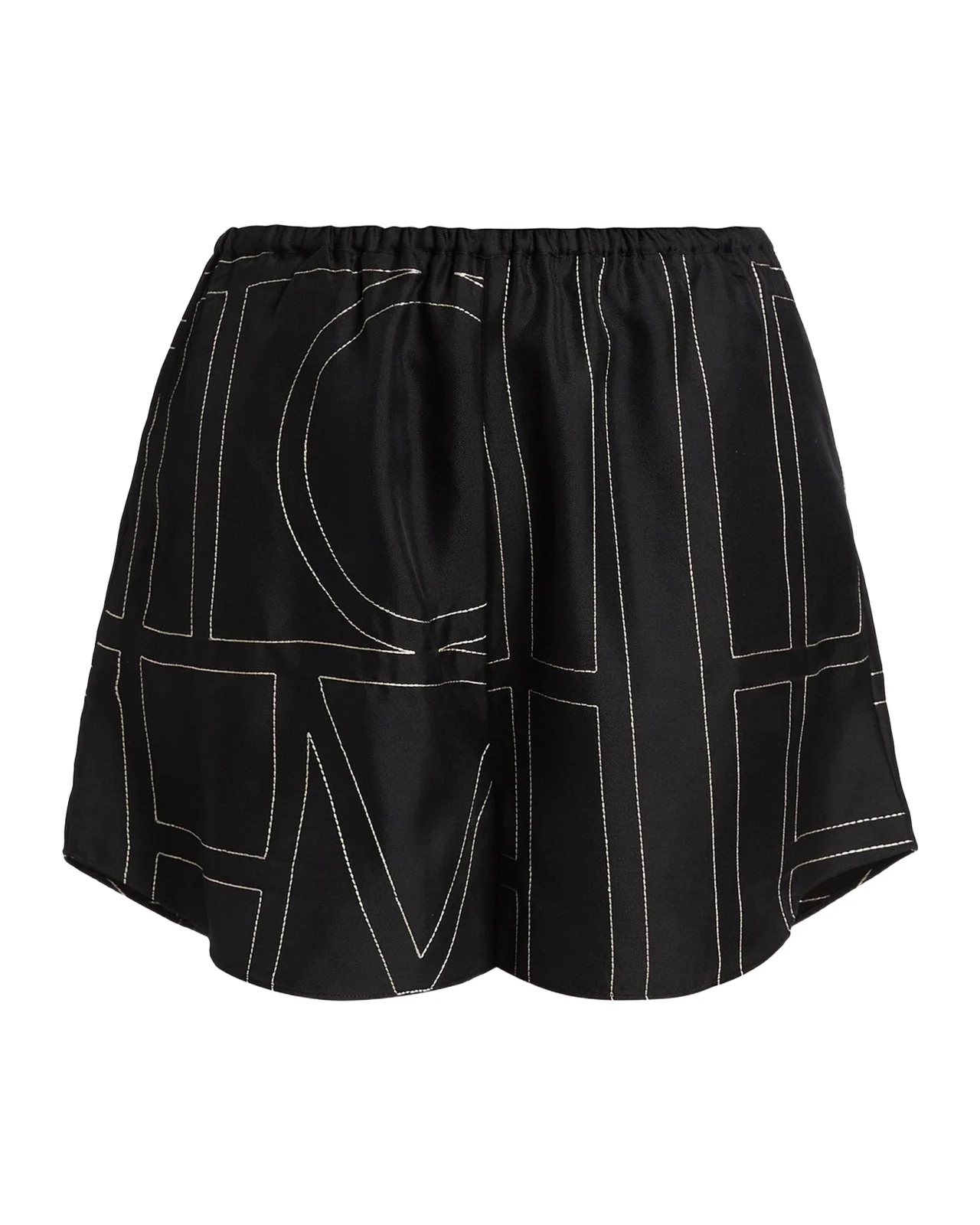 TOTEME Silk Stitched-Logo Shorts