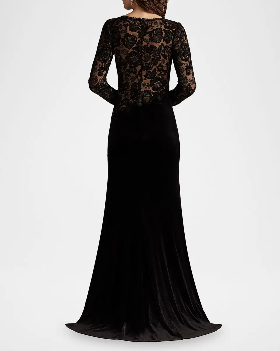 Tadashi Shoji Forena Embroidered Lace Crepe Trumpet Gown | Thumbnail 5 Tadashi Shoji Forena Embroidered Lace Crepe Trumpet Gown | Thumbnail 5