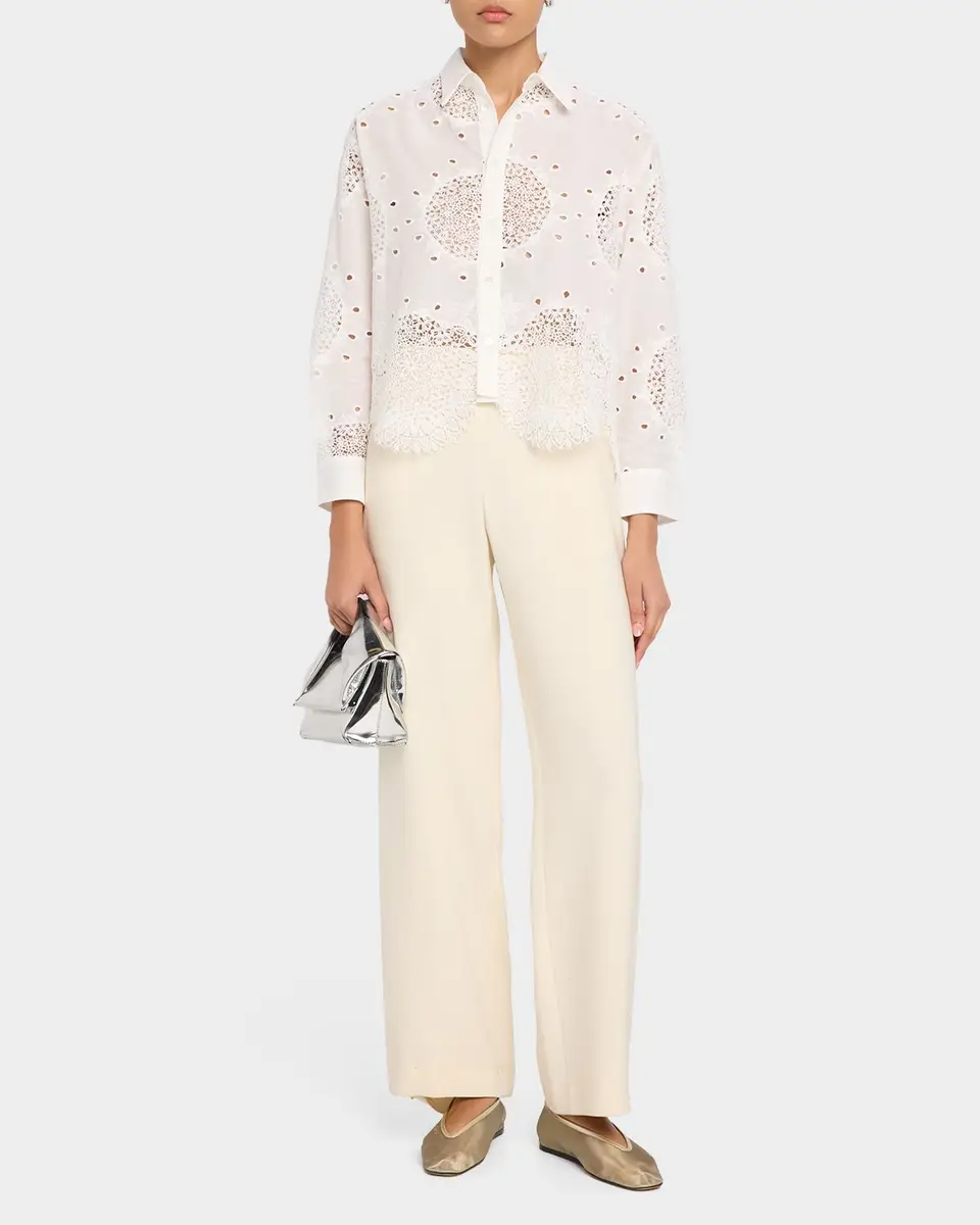 Cissa Eyelet Embroidered Button-Front Shirt | Thumbnail 2 Cissa Eyelet Embroidered Button-Front Shirt | Thumbnail 2