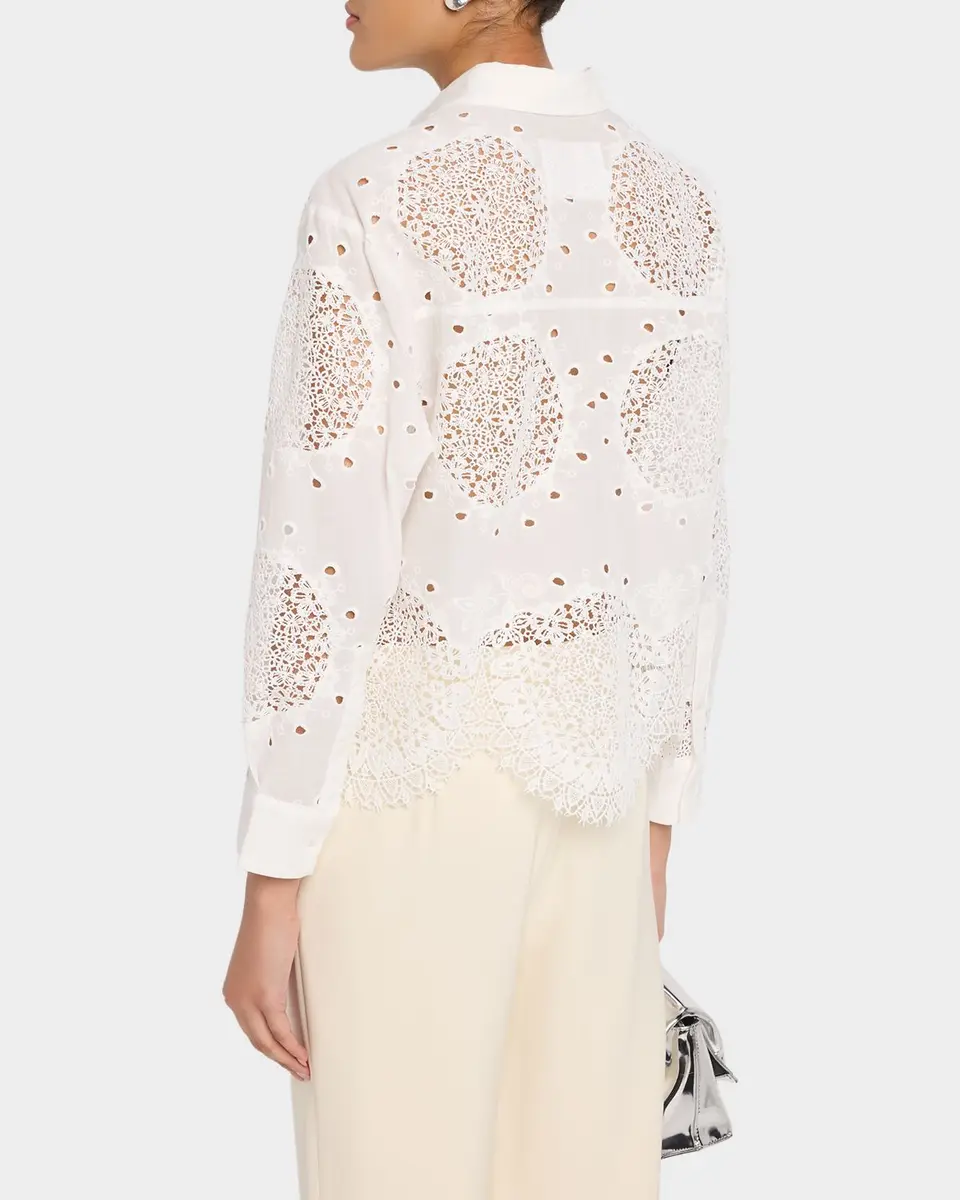 Cissa Eyelet Embroidered Button-Front Shirt | Thumbnail 3 Cissa Eyelet Embroidered Button-Front Shirt | Thumbnail 3