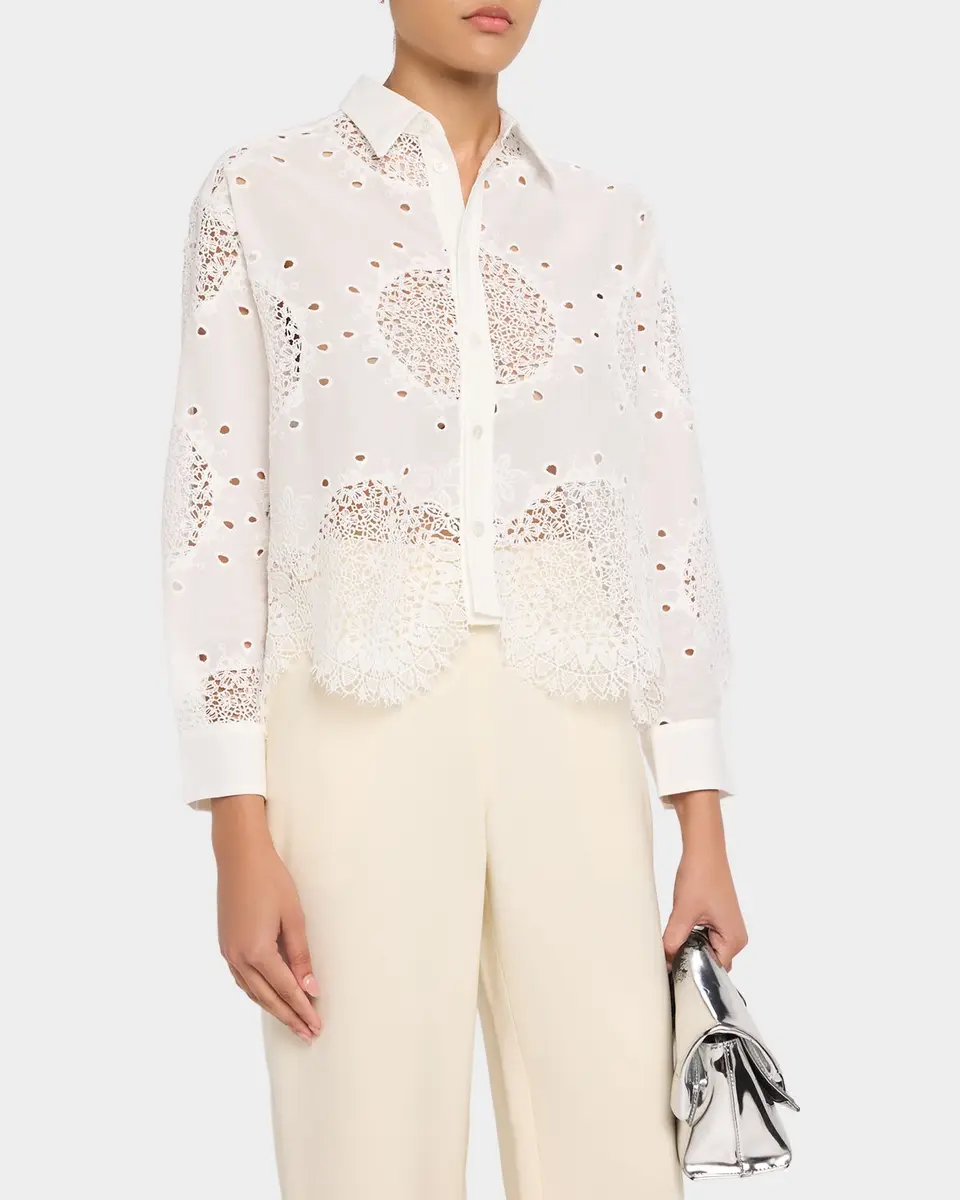 Cissa Eyelet Embroidered Button-Front Shirt | Thumbnail 4 Cissa Eyelet Embroidered Button-Front Shirt | Thumbnail 4