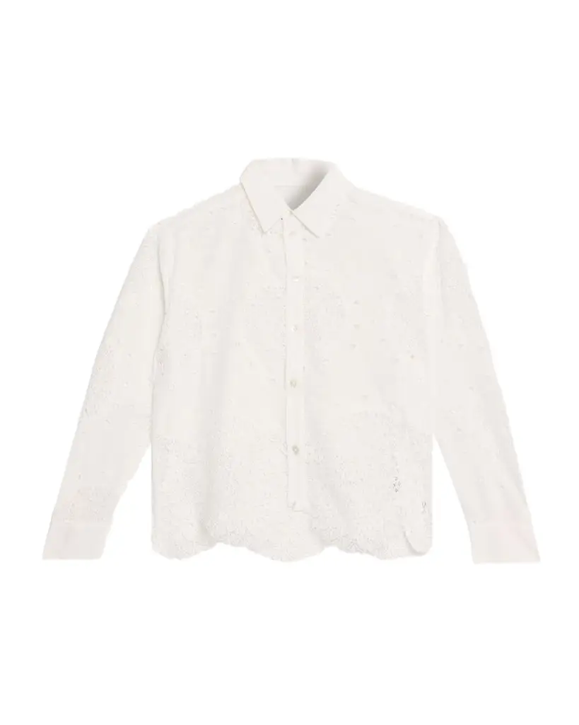 CISSA Eyelet Embroidered Button-Front Shirt | Image 1 CISSA Eyelet Embroidered Button-Front Shirt | Image 1