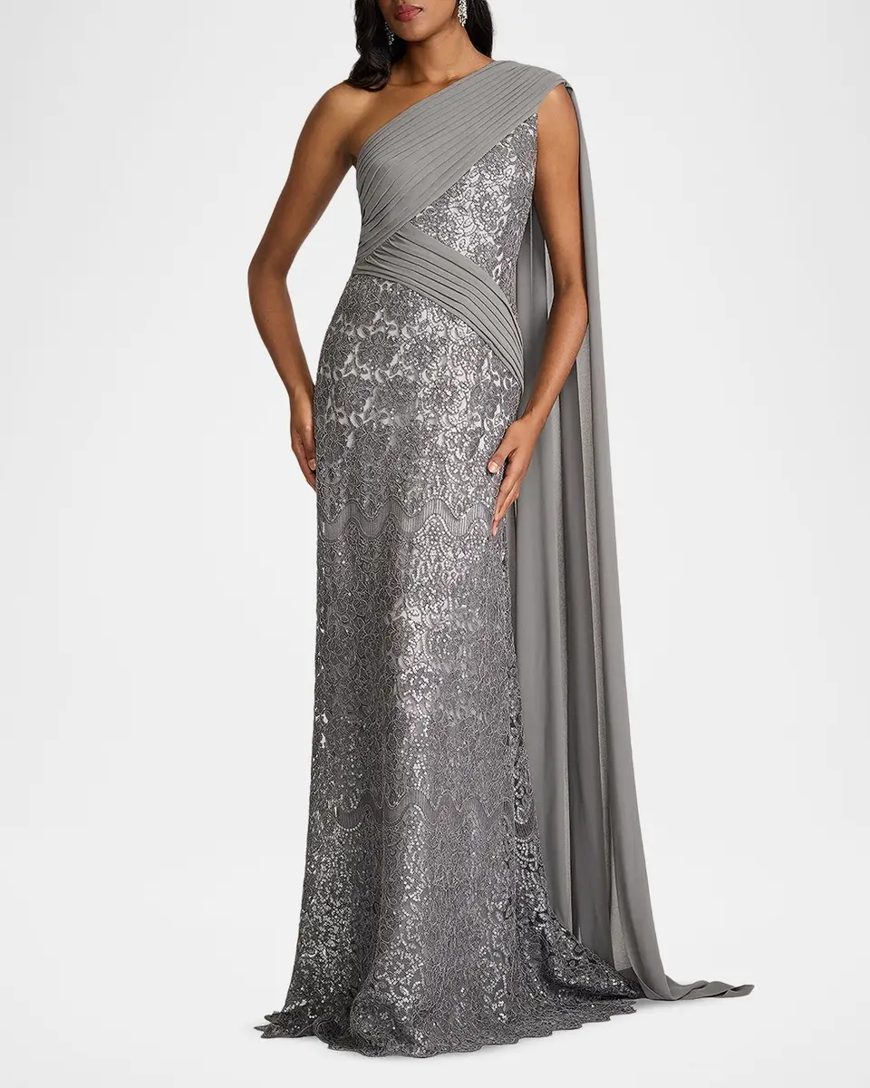 Tadashi Shoji Draped One-Shoulder Sequin Gown | Thumbnail 2 Tadashi Shoji Draped One-Shoulder Sequin Gown | Thumbnail 2