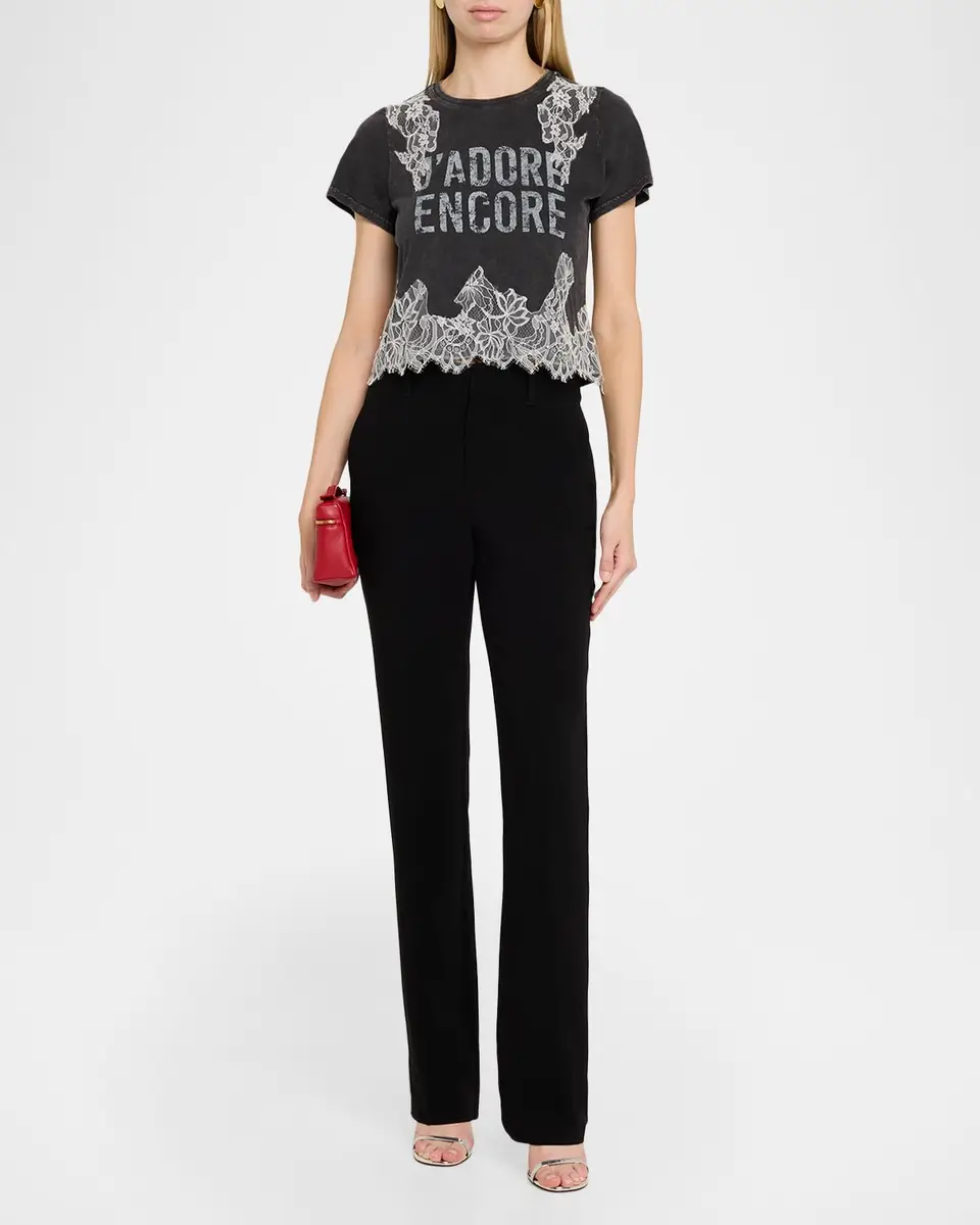 Cinq à Sept J 'Adore Encore Cropped T-Shirt | Thumbnail 2 Cinq à Sept J 'Adore Encore Cropped T-Shirt | Thumbnail 2