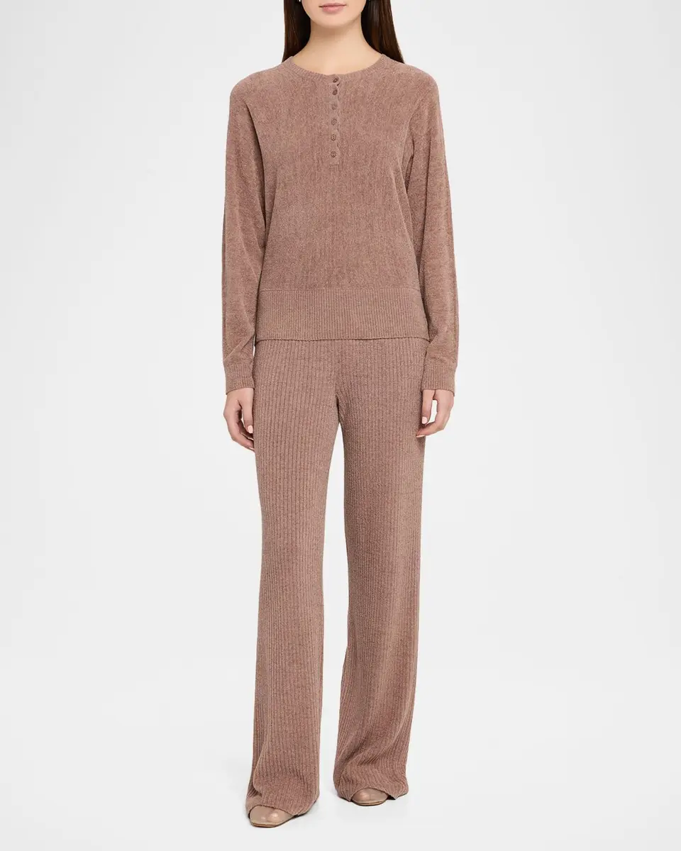 Barefoot Dreams CozyChic Ultra Lite Scalloped Henley Pullover | Thumbnail 2