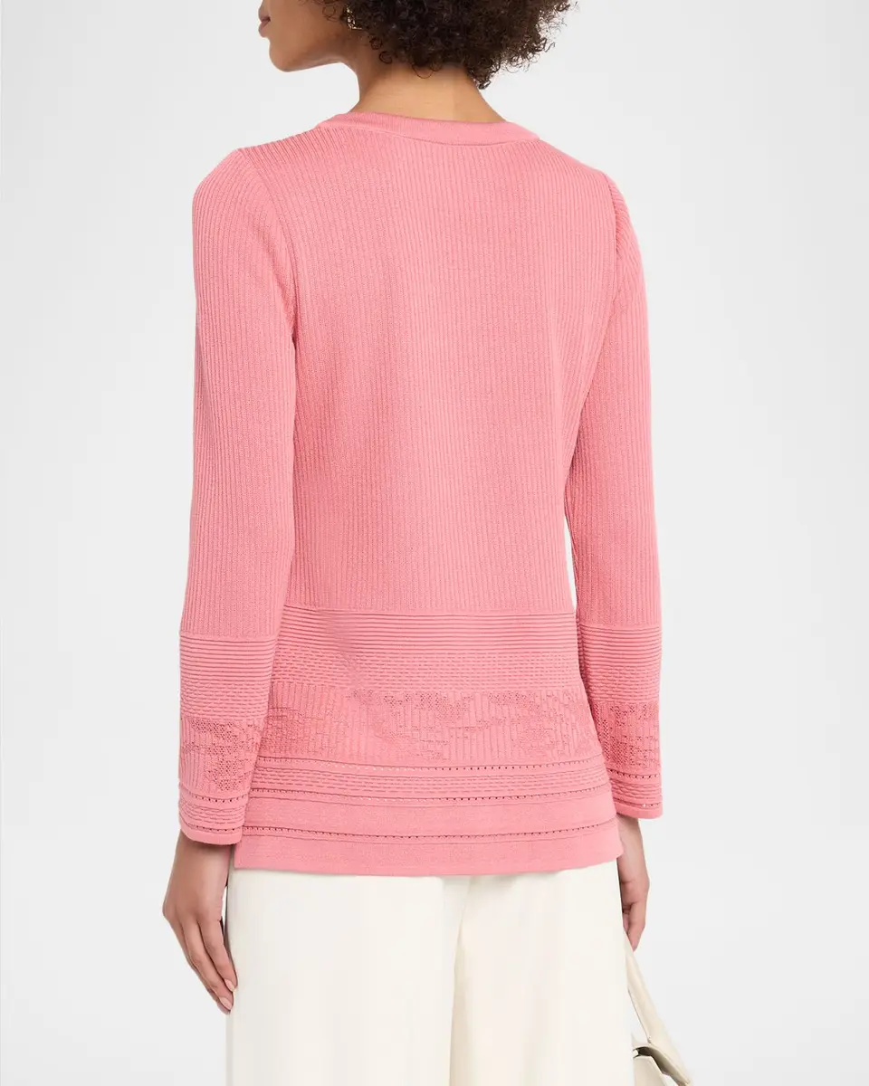 Misook Pointelle Knit Ribbed Tunic | Thumbnail 3