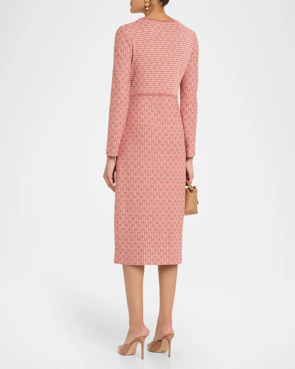 Misook Geometric Knit Wrap Midi Dress | Thumbnail 3 Misook Geometric Knit Wrap Midi Dress | Thumbnail 3