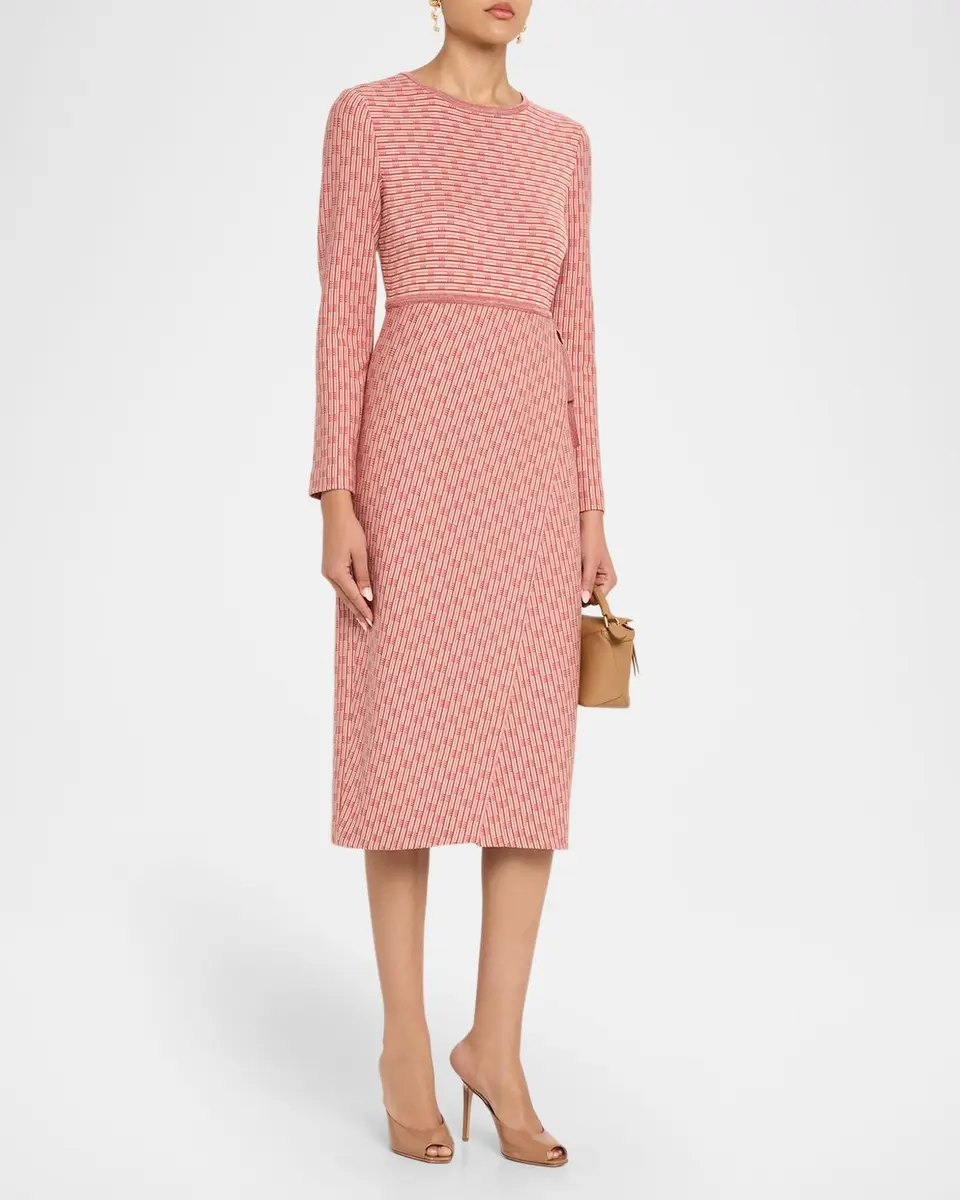 Misook Geometric Knit Wrap Midi Dress | Thumbnail 4 Misook Geometric Knit Wrap Midi Dress | Thumbnail 4
