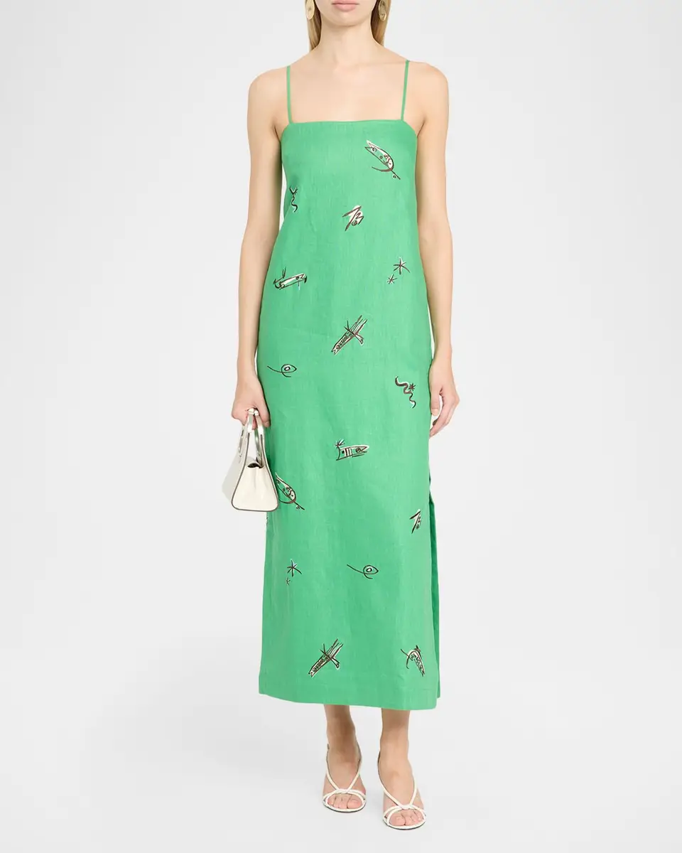 ALÉMAIS Wanda Embroidered Midi Dress | Thumbnail 2 ALÉMAIS Wanda Embroidered Midi Dress | Thumbnail 2