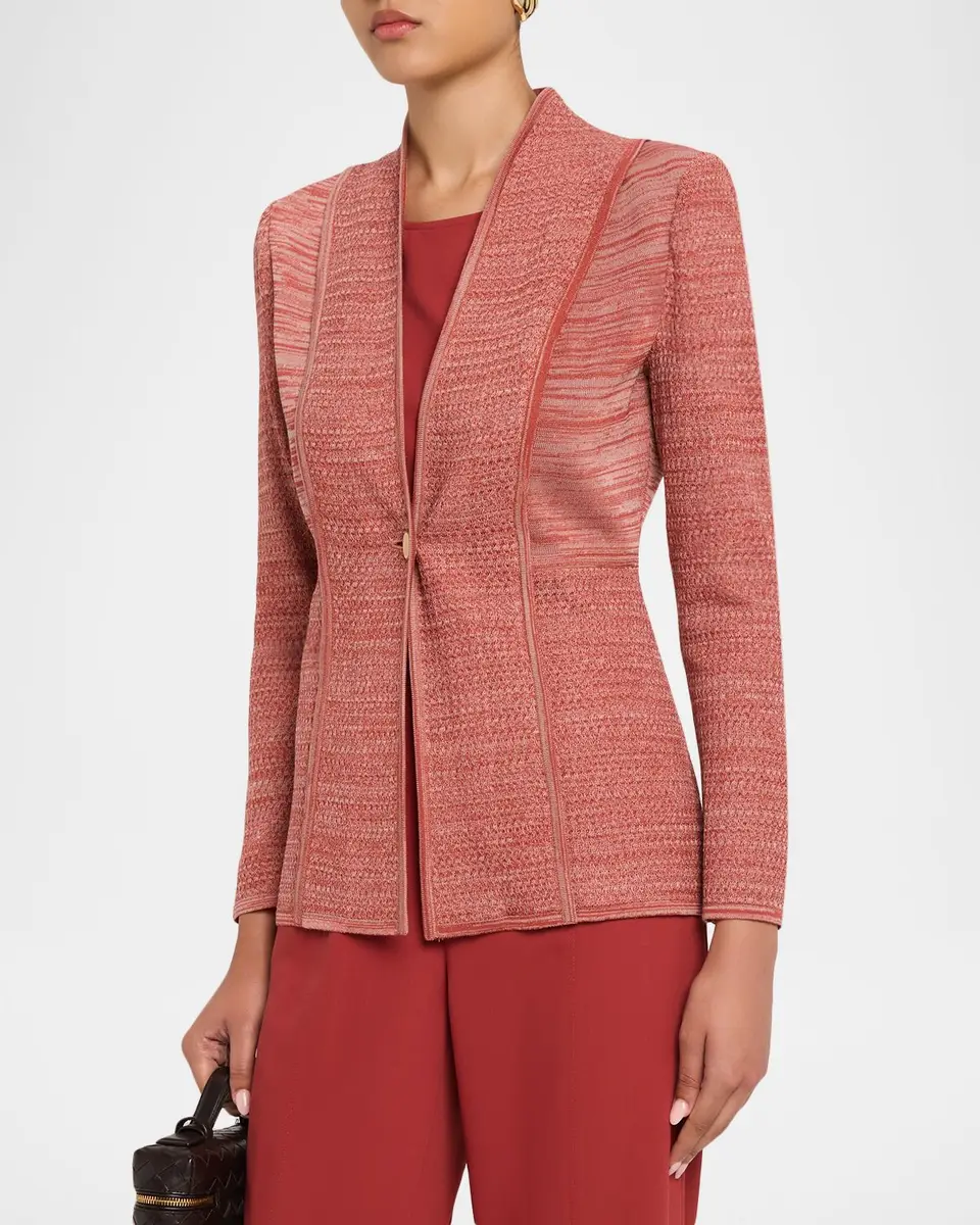 Misook Tailored Mélange Knit Jacket | Thumbnail 4 Misook Tailored Mélange Knit Jacket | Thumbnail 4