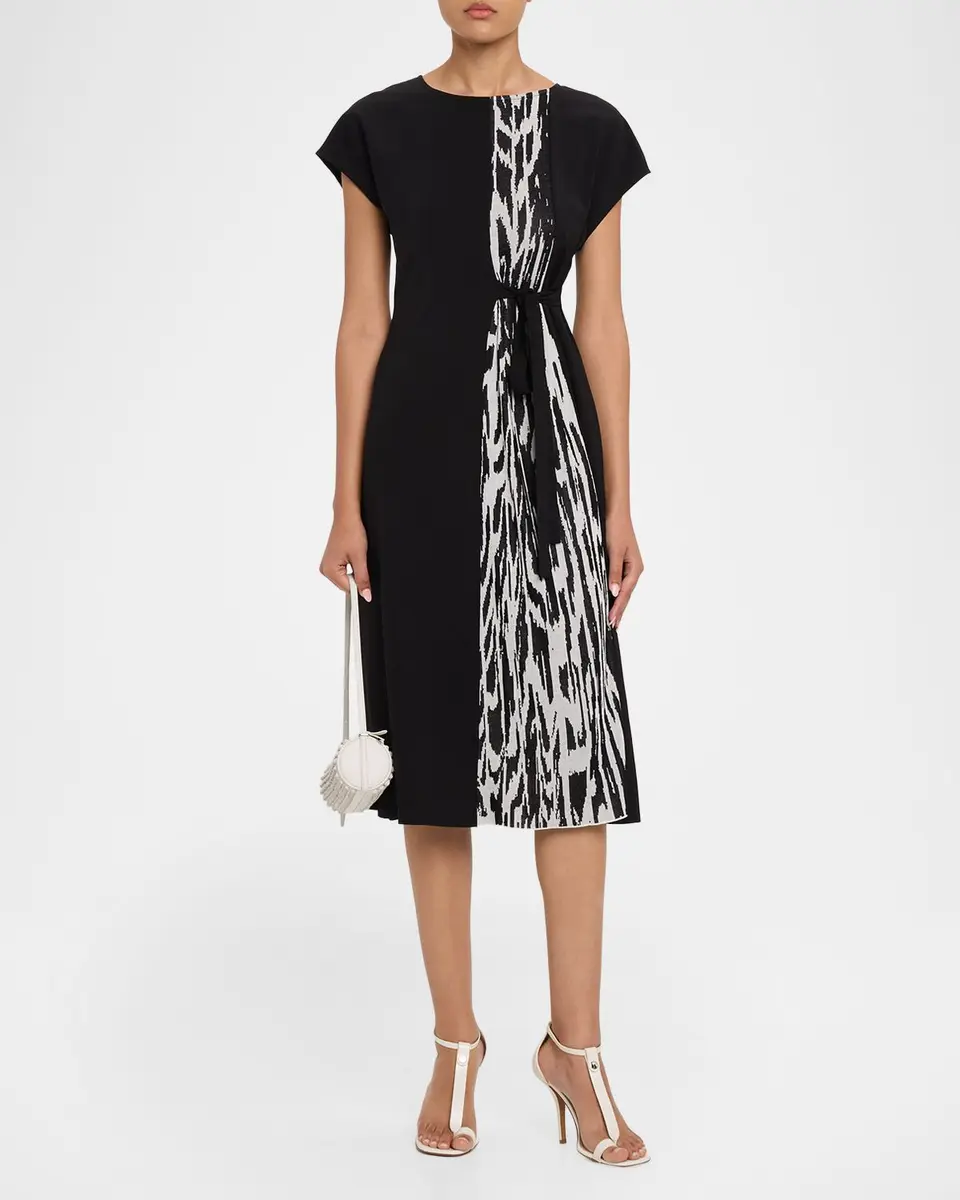 Misook Ikat Belted Knee-Length Dress | Thumbnail 2 Misook Ikat Belted Knee-Length Dress | Thumbnail 2