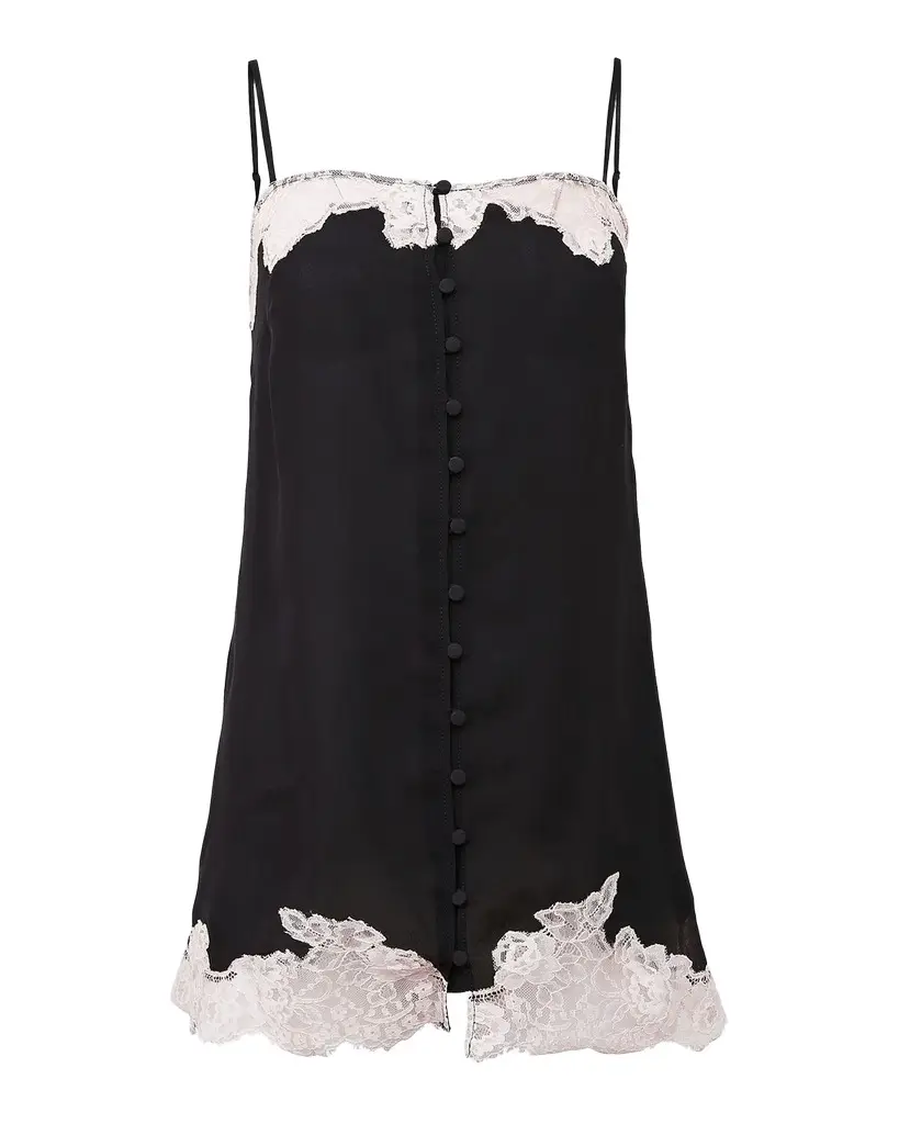 Lace Appliqué Silk Slip Lace Appliqué Silk Slip