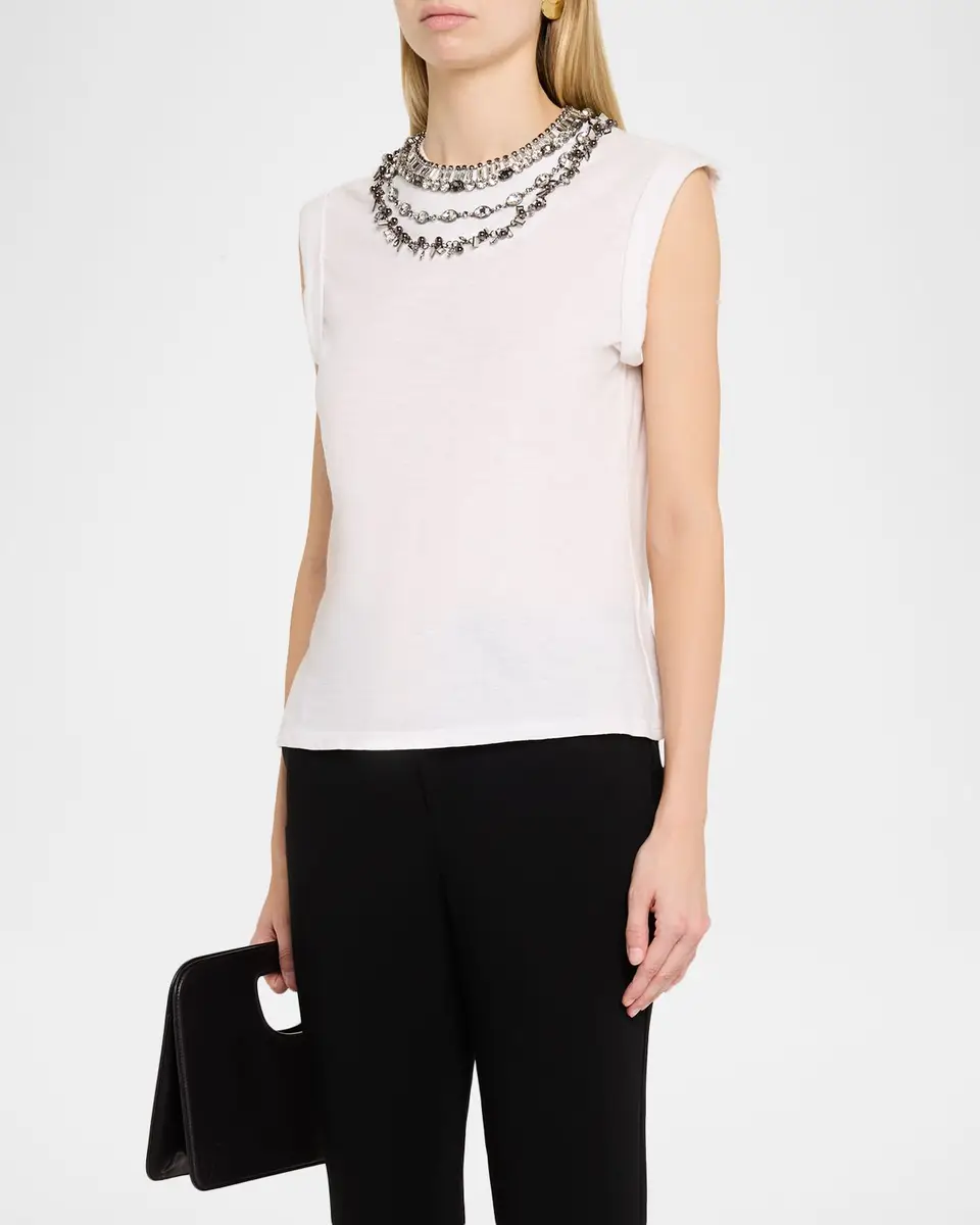 Cinq à Sept Bella Chunky Layered Necklace T-Shirt | Thumbnail 4
