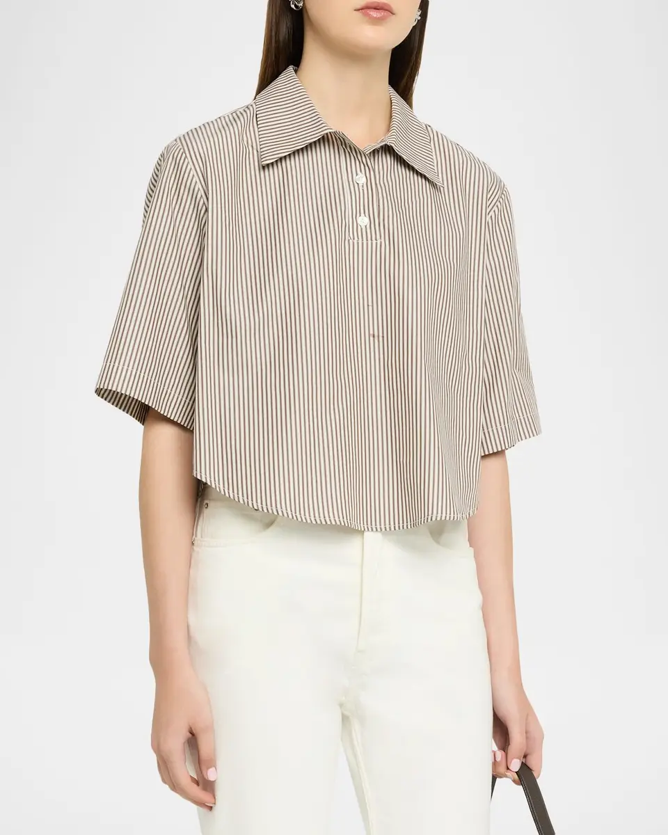 Cissa Striped Cotton Polo Shirt | Thumbnail 4 Cissa Striped Cotton Polo Shirt | Thumbnail 4