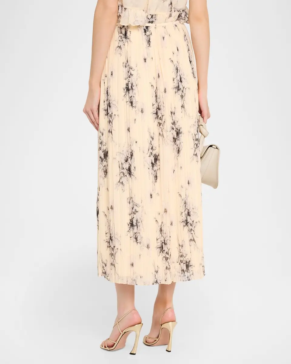 Cinq à Sept Hand-Sketched Floral Midi Skirt | Thumbnail 3 Cinq à Sept Hand-Sketched Floral Midi Skirt | Thumbnail 3