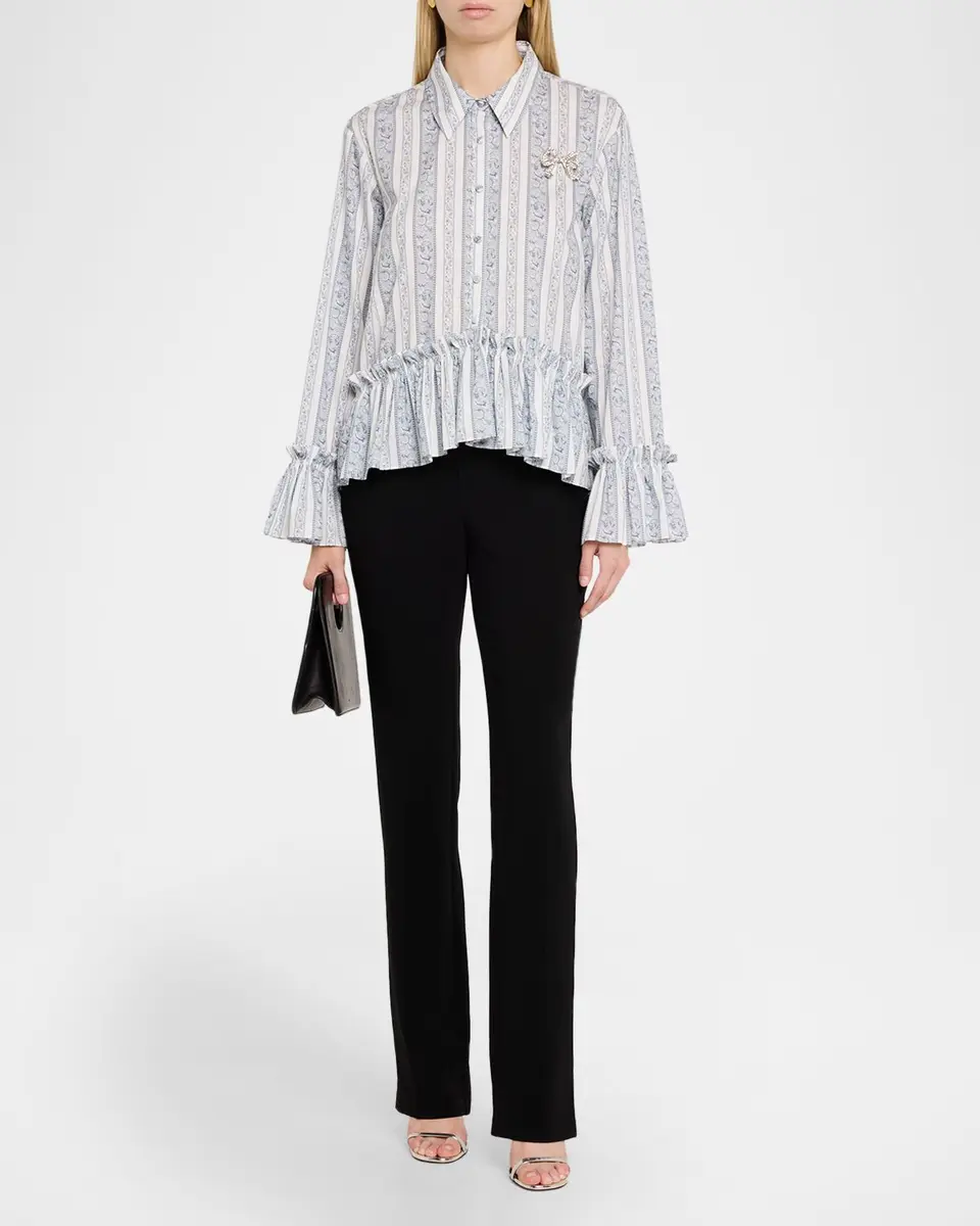 Cinq à Sept Daxel Ruffled Peplum-Hem Shirt | Thumbnail 2 Cinq à Sept Daxel Ruffled Peplum-Hem Shirt | Thumbnail 2