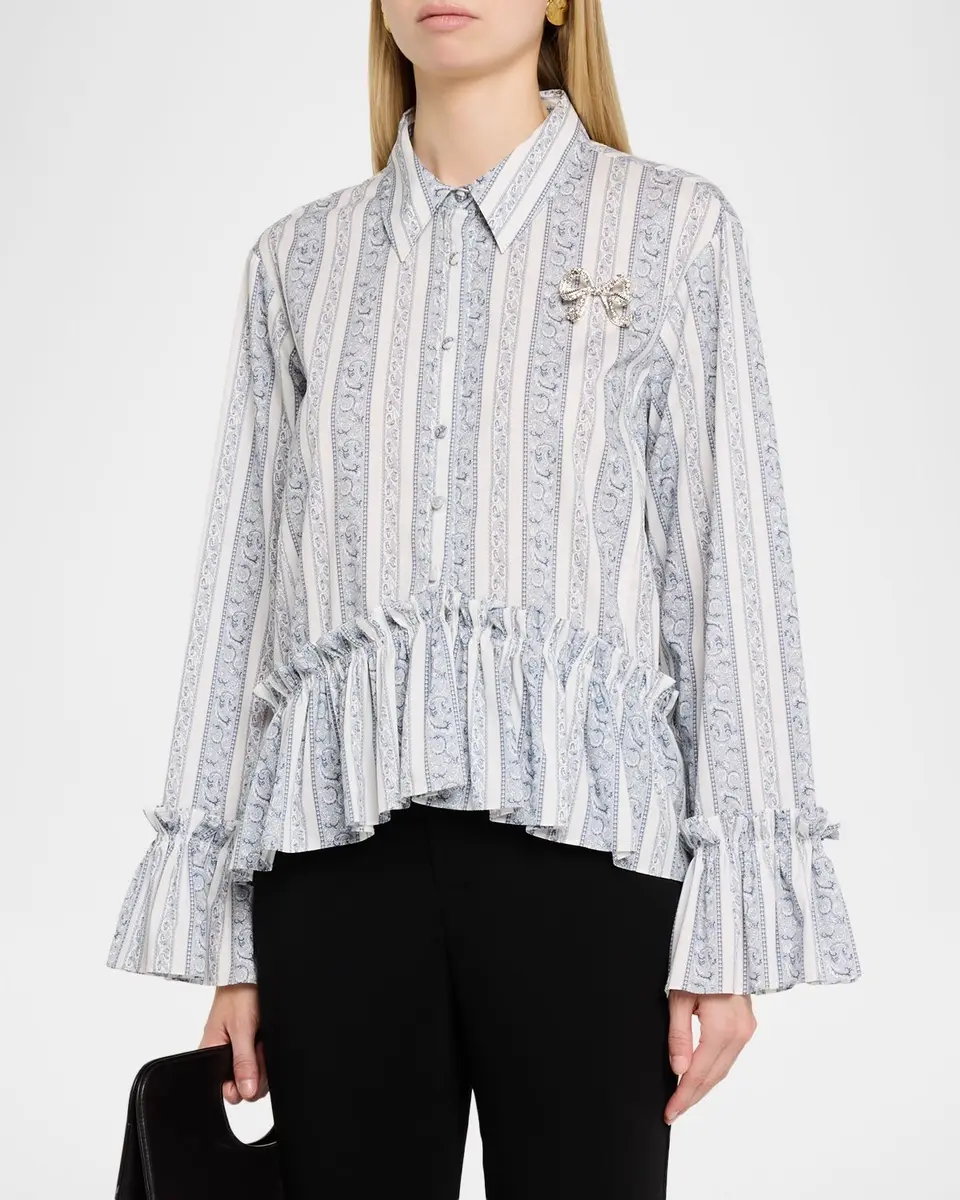 Cinq à Sept Daxel Ruffled Peplum-Hem Shirt | Thumbnail 4 Cinq à Sept Daxel Ruffled Peplum-Hem Shirt | Thumbnail 4